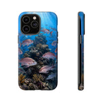 Snapper Reef Phone Case, Sunlit School Ocean Fishing Tough Cover