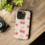 Pink Cherry Pattern Phone Case | Cute Retro Fruit Design