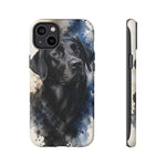 Black Lab Watercolor Art Tough Phone Case - Dog Portrait