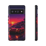 FD RX-7 Retro Sunset Sports Car Tough Case | Neon Vaporwave Beach Drive