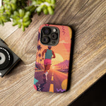 Retro Runner Sunset phone case | 80s Vaporwave jogging design