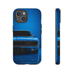 Muscle Car Phone Case Blue 68 Charger RT, Retro Tough Cover for Men