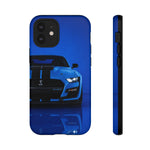 Blue Mustang Art Phone Case, GT500 American Muscle Car Tough Cover for Men