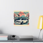 Hakosuka Skyline GT-R Poster JDM Classic Car Mt Fuji Cherry Blossom