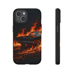 Black Charger Classic Muscle Flames Tough Phone Case Cover Gift