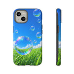 Bubbles Over Grass phone case | Tough Cover