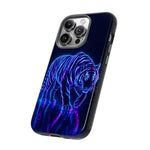 Neon Blue Tiger phone case | tough protective cover