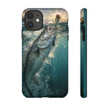 Striped Bass Phone Case, Sunset Topwater Strike Cover for Anglers