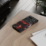 RX7 Phone Case Red, Night Drift JDM Sports Car Tough Cover, Gift