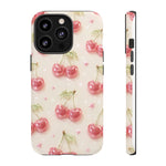 Pink Cherry Pattern Phone Case | Cute Retro Fruit Design