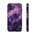 Cherry Blossom Neon Night Vaporwave Art Tough Phone Case