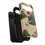 Zen Garden Cat Phone Case, Sand Spiral Japanese Art Cover