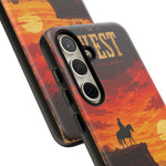 Western Sunset Cowboy Phone Case | Rugged Protective Cover