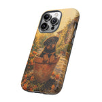 Rottweiler Puppy in Flower Pot Tough Case | Floral Dog Phone Cover