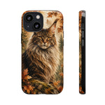 Maine Coon Forest King Watercolor Art Tough Cat Phone Case