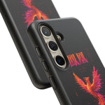 Glitch Phoenix Rising Art Tough Phone Case - Orange Pink Neon