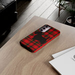 Scottish Terrier Silhouette Plaid Art Tough Phone Case