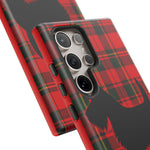 Scottish Terrier Silhouette Plaid Art Tough Phone Case