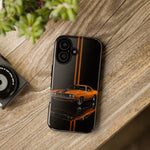 Orange Cuda Phone Case, Muscle Car Stripe Studio Cover, Gift
