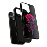 Glitch Rose Neon Phone Case Vaporwave Tough Cover