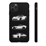 White C7 Z06 Sports Car Phone Case Tough Multi View