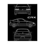 CRX Blueprint Poster JDM Classic Import Tuner Wall Art Garage Decor Gift