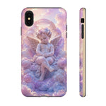 Cherub Cloud Throne Phone Case, Pastel Marble 3D Render Cover