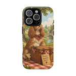 Cocker Spaniel Picnic Scene phone case | vintage dog art