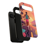 Retro Runner Sunset phone case | 80s Vaporwave jogging design