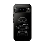 MX-5 Roadster Blueprint Miata Phone Case Featuring Front Side and Rear Views