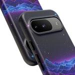 Retro Neon Mountains Phone Case | Vaporwave Galaxy Landscape