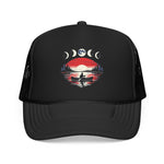 Canoe Sunset Foam Trucker Hat Moon Phases Lake Camping Outdoors Snapback Fishing Hat