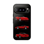 C4 Corvette Art Phone Case Red, Three-View Vector Cover, Gift
