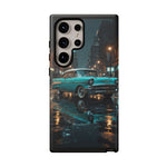 Vintage Teal 1957 Bel Air Classic Car Tough Case | Retro Rainy City Phone Cover