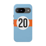 Copy of Blue Orange Number 20 Retro Racing Stripe Tough Phone Case Cover