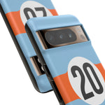 Copy of Blue Orange Number 20 Retro Racing Stripe Tough Phone Case Cover
