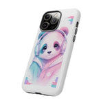 Pastel Panda Phone Case, Glitch Color Block Cover