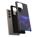 Retro Neon Mountains Phone Case | Vaporwave Galaxy Landscape