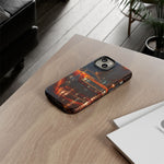 Orange Cuda Phone Case, Rainy City Night Muscle Car Tough Cover