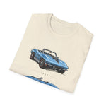 Blue Classic 1967 Corvette Convertible T-Shirt | Sports Car Illustration