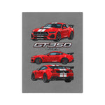 Red GT350 2025 Car Illustration Microfiber Blanket | Sports Muscle Car