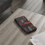 Red FD RX-7 Blossom Alley Tough Phone Case - Rain-Slicked Night