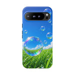 Bubbles Over Grass phone case | Tough Cover