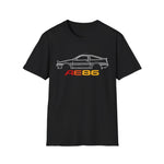 1986 AE86 Trueno Outline Silhouette JDM Classic Car T-Shirt Line Art Emblem Fan Gift