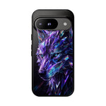 Holographic Wolf Phone Case, Fractured Prism Iridescent Cover