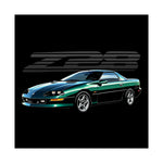 Chevy Camaro Z28 Poster 4th Gen Green Muscle Car Wall Art