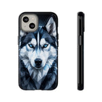 Siberian Husky Geometric Diamond Art Tough Phone Case