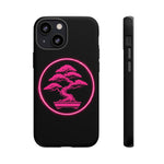 Neon Pink Bonsai Tree Phone Case Glow Zen Tough Case