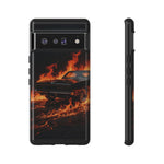 Black Charger Classic Muscle Flames Tough Phone Case Cover Gift