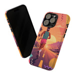 Retro Runner Sunset phone case | 80s Vaporwave jogging design